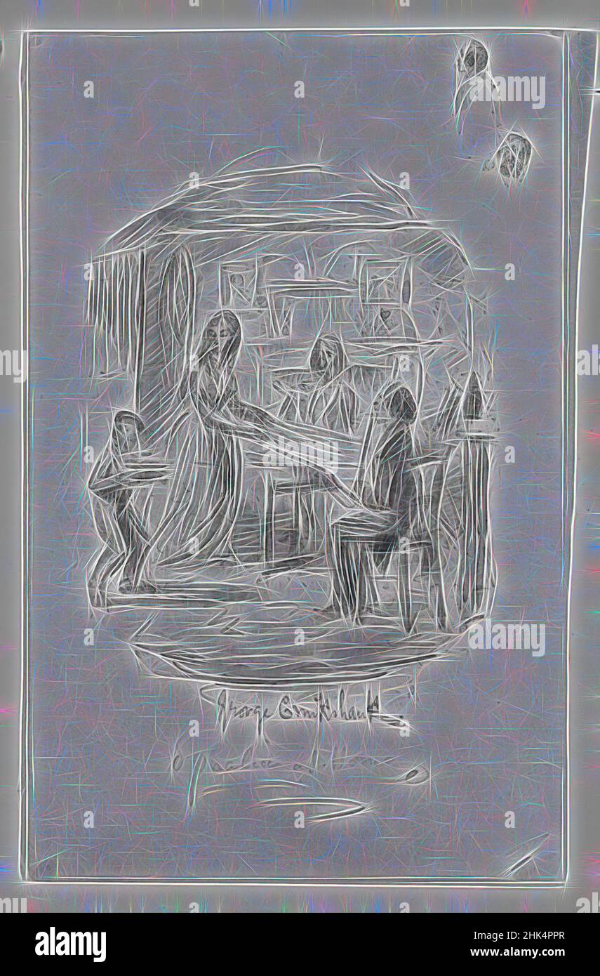 Inspiré par Ophelia at Home, George Cruikshank, britannique, 1792-1878, aquarelle sur papier, 7 1/16 x 4 7/16 po, 17,9 x 11,3 cm, repensé par Artotop. L'art classique réinventé avec une touche moderne. Conception de lumière chaleureuse et gaie, de luminosité et de rayonnement de lumière. La photographie s'inspire du surréalisme et du futurisme, embrassant l'énergie dynamique de la technologie moderne, du mouvement, de la vitesse et révolutionne la culture Banque D'Images
