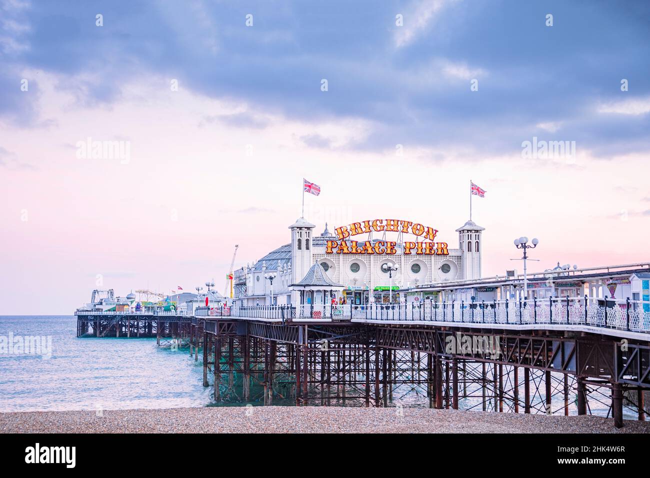 Brighton Palace Pier depuis la plage, Brighton, Sussex, Angleterre, Royaume-Uni,Europe Banque D'Images