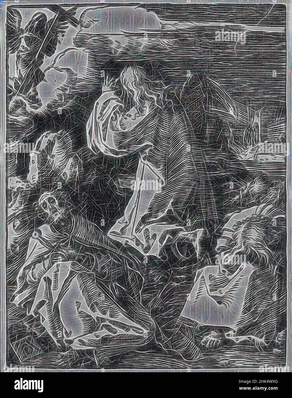 Inspiré par le Christ sur le Mont des oliviers, la petite passion, Albrecht Dürer, allemand, 1471-1528, Coupe de bois sur papier couté, Allemagne, 1509-1511; édition de 1511, feuille: 5 3/16 x 4 po., 13,2 x 10,2 cm, biblique, catholicisme, christ, Christianisme, Dévotional, Durer, Jésus, Nouveau Testament, olives, Petit, repensé par Artotop. L'art classique réinventé avec une touche moderne. Conception de lumière chaleureuse et gaie, de luminosité et de rayonnement de lumière. La photographie s'inspire du surréalisme et du futurisme, embrassant l'énergie dynamique de la technologie moderne, du mouvement, de la vitesse et révolutionne la culture Banque D'Images