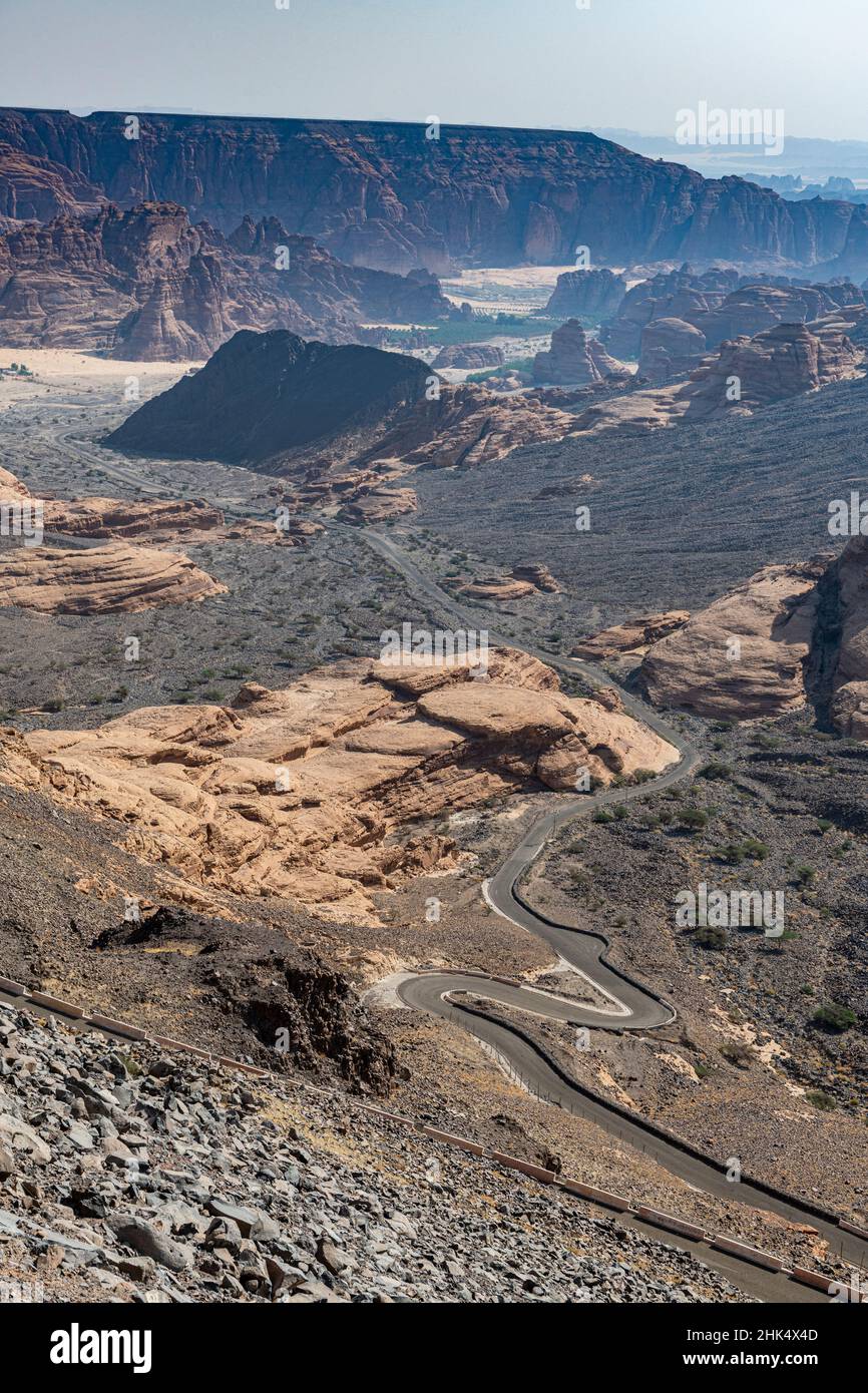 Vue sur la vallée d'Al Ula, Royaume d'Arabie Saoudite, Moyen-Orient Banque D'Images