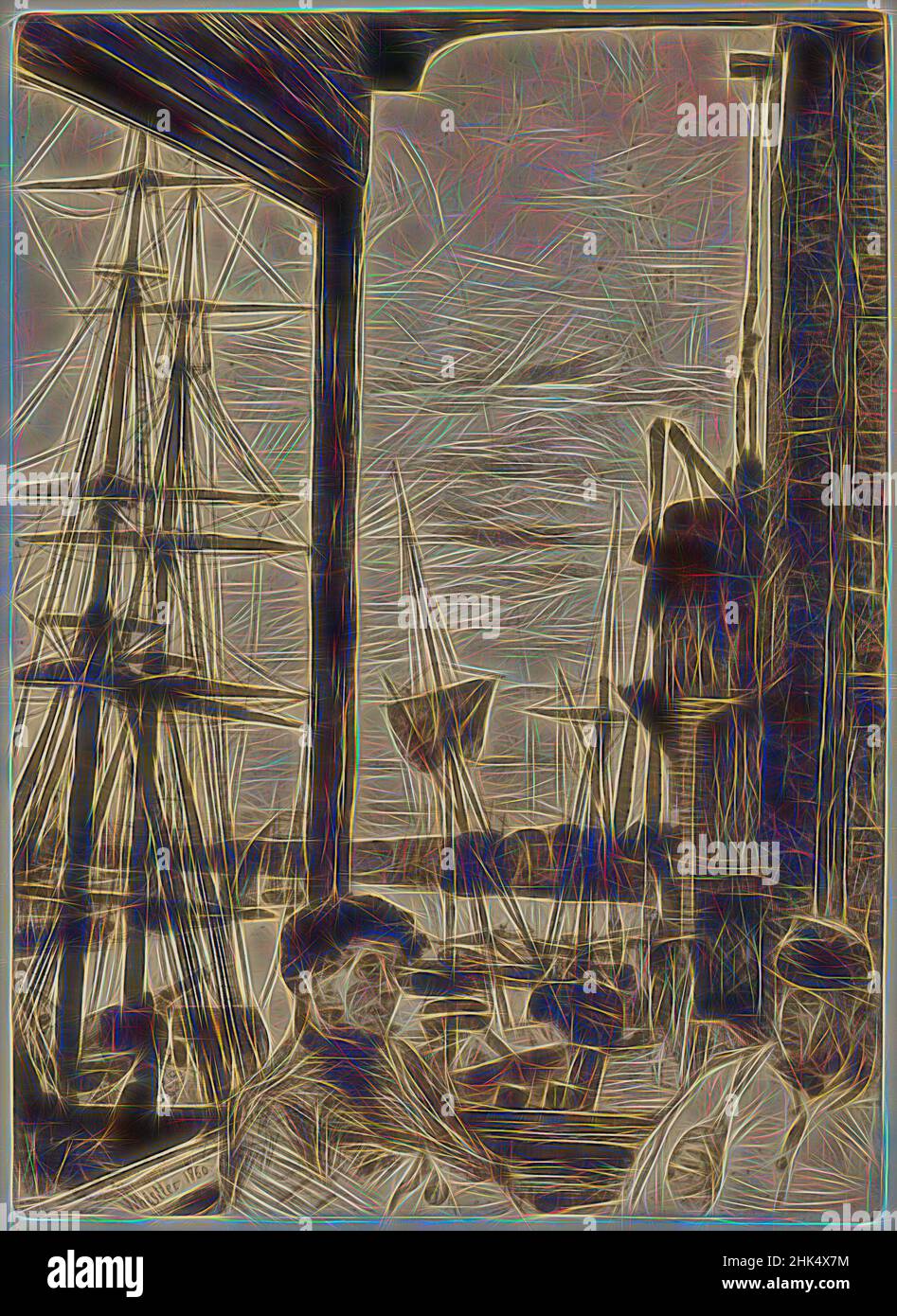 Inspiré par Rotherhite, James Abbott McNeill Whistler, cuisine américaine, 1834-1903, décapage sur papier, 1860, Image: 10 11/16 x 7 3/4 po., 27,1 x 19,7 cm, repensé par Artotop. L'art classique réinventé avec une touche moderne. Conception de lumière chaleureuse et gaie, de luminosité et de rayonnement de lumière. La photographie s'inspire du surréalisme et du futurisme, embrassant l'énergie dynamique de la technologie moderne, du mouvement, de la vitesse et révolutionne la culture Banque D'Images