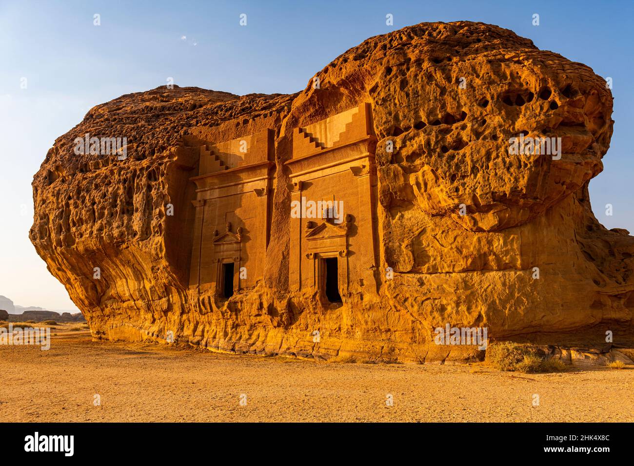 Tombe de roche, Madain Saleh (Hegra) (Al Hijr), site du patrimoine mondial de l'UNESCO, Al Ula, Royaume d'Arabie Saoudite, Moyen-Orient Banque D'Images