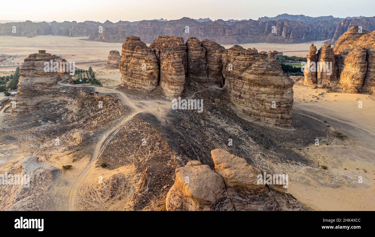 Paysage de grès, Al Ula, Royaume d'Arabie Saoudite, Moyen-Orient Banque D'Images
