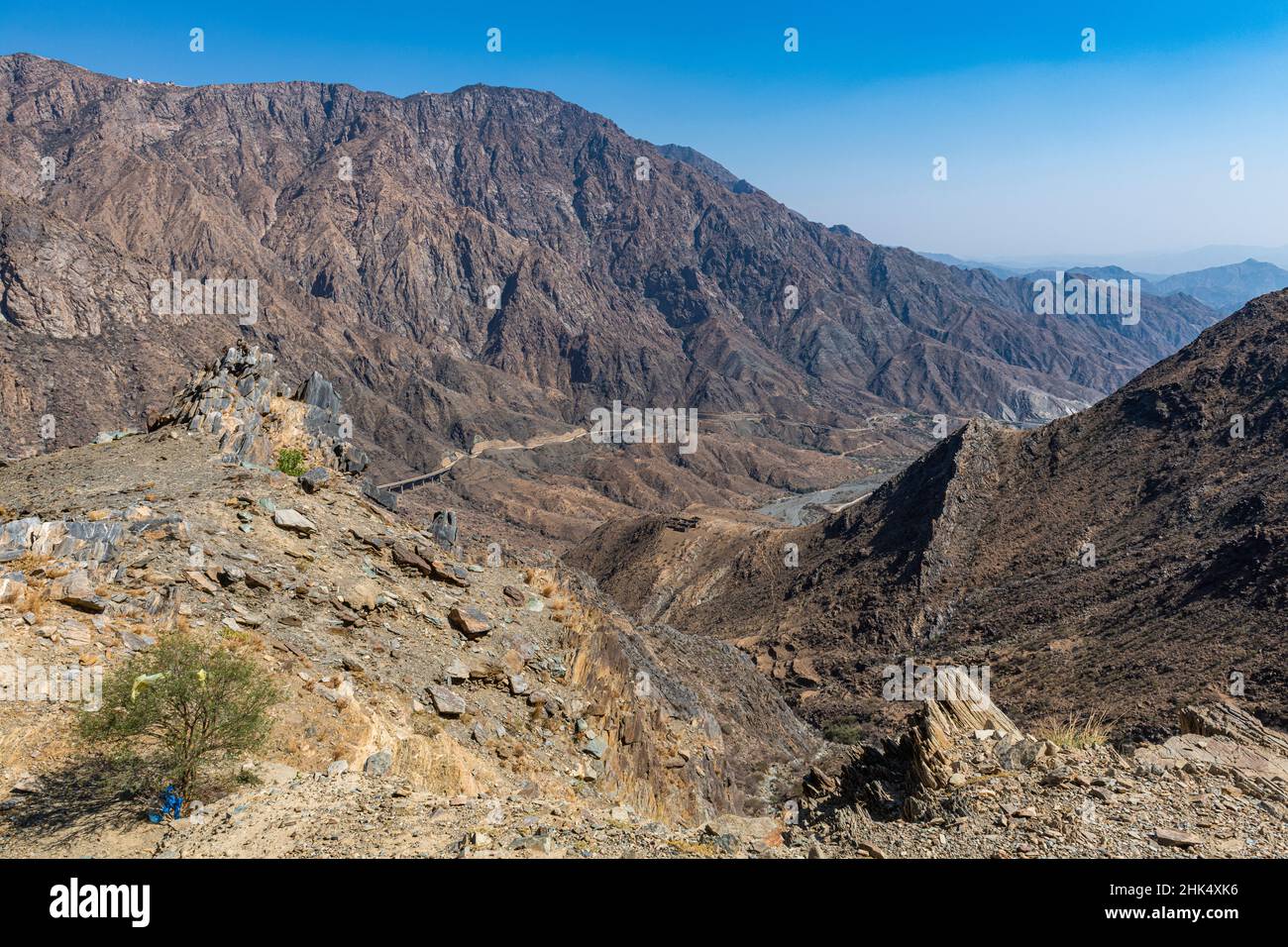Route de montagne Al Bahla, Royaume d'Arabie saoudite, Moyen-Orient Banque D'Images