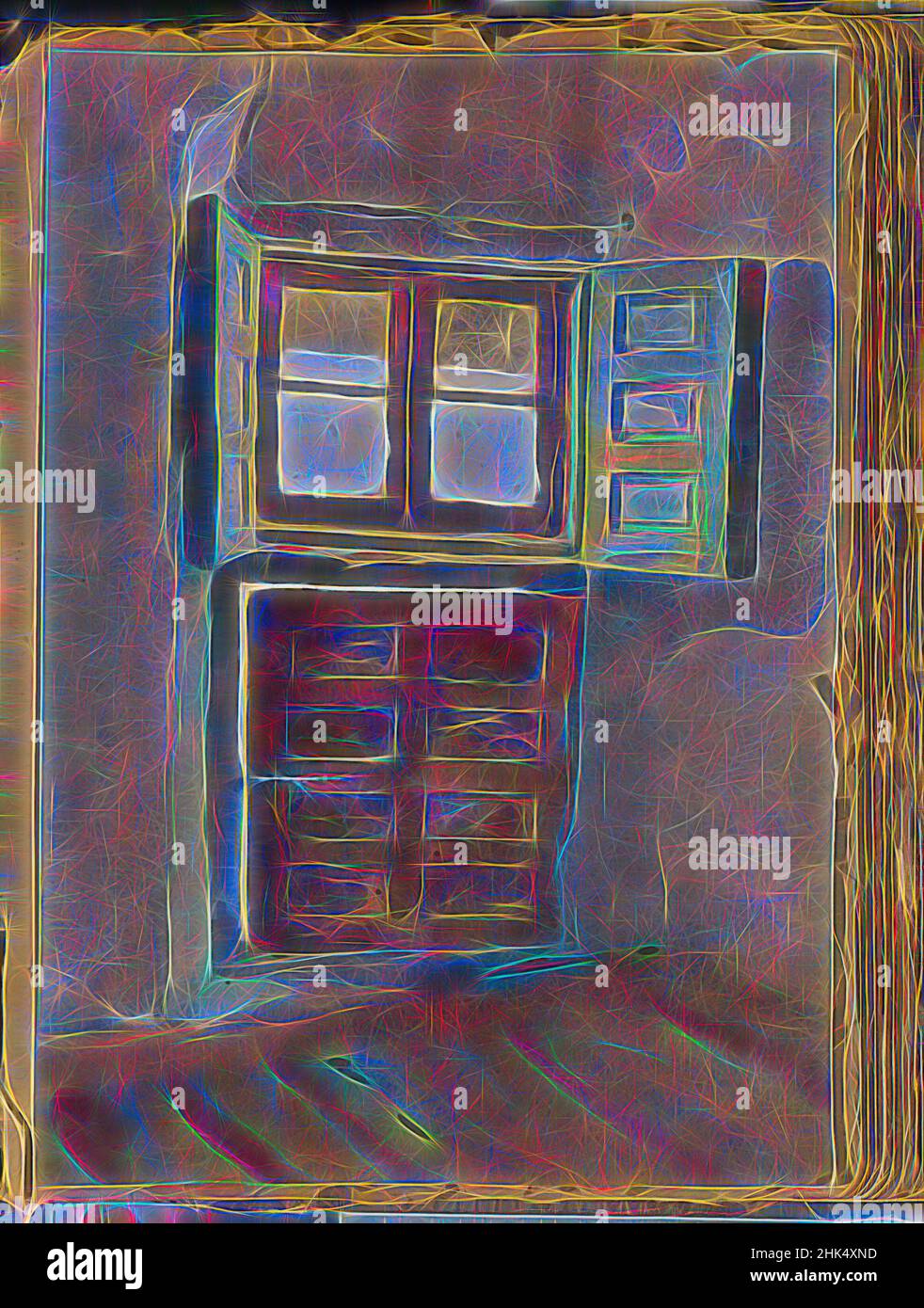 Inspiré par Spanish Sketch monté dans Scrap Book, Edward Penfield, américain, 1866-1925, aquarelle et graphite sur papier monté dans le livre de rebut, ca. 1911, feuille: 11 5/16 x 7 15/16 po., 28,7 x 20,2 cm, gris, intérieur, fenêtre, repensé par Artotop. L'art classique réinventé avec une touche moderne. Conception de lumière chaleureuse et gaie, de luminosité et de rayonnement de lumière. La photographie s'inspire du surréalisme et du futurisme, embrassant l'énergie dynamique de la technologie moderne, du mouvement, de la vitesse et révolutionne la culture Banque D'Images