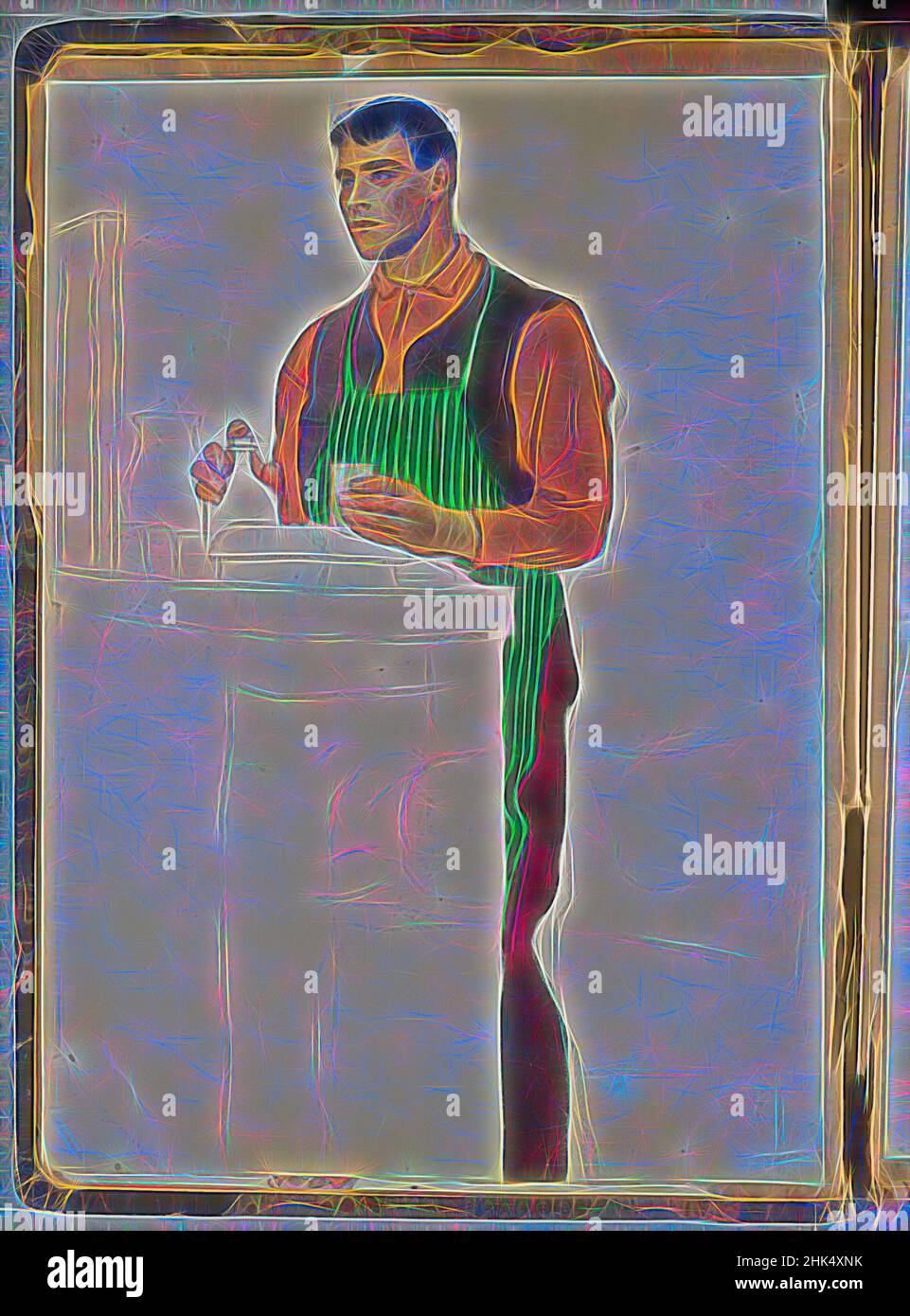 Inspiré par Spanish Sketch monté dans Scrap Book, Edward Penfield, américain, 1866-1925, aquarelle et graphite sur papier monté dans le livre de rebut, ca. 1911, feuille : 11 1/4 x 8 1/16 po, 28,6 x 20,5 cm, figurative, figure, homme, homme, Repensé par Artotop. L'art classique réinventé avec une touche moderne. Conception de lumière chaleureuse et gaie, de luminosité et de rayonnement de lumière. La photographie s'inspire du surréalisme et du futurisme, embrassant l'énergie dynamique de la technologie moderne, du mouvement, de la vitesse et révolutionne la culture Banque D'Images