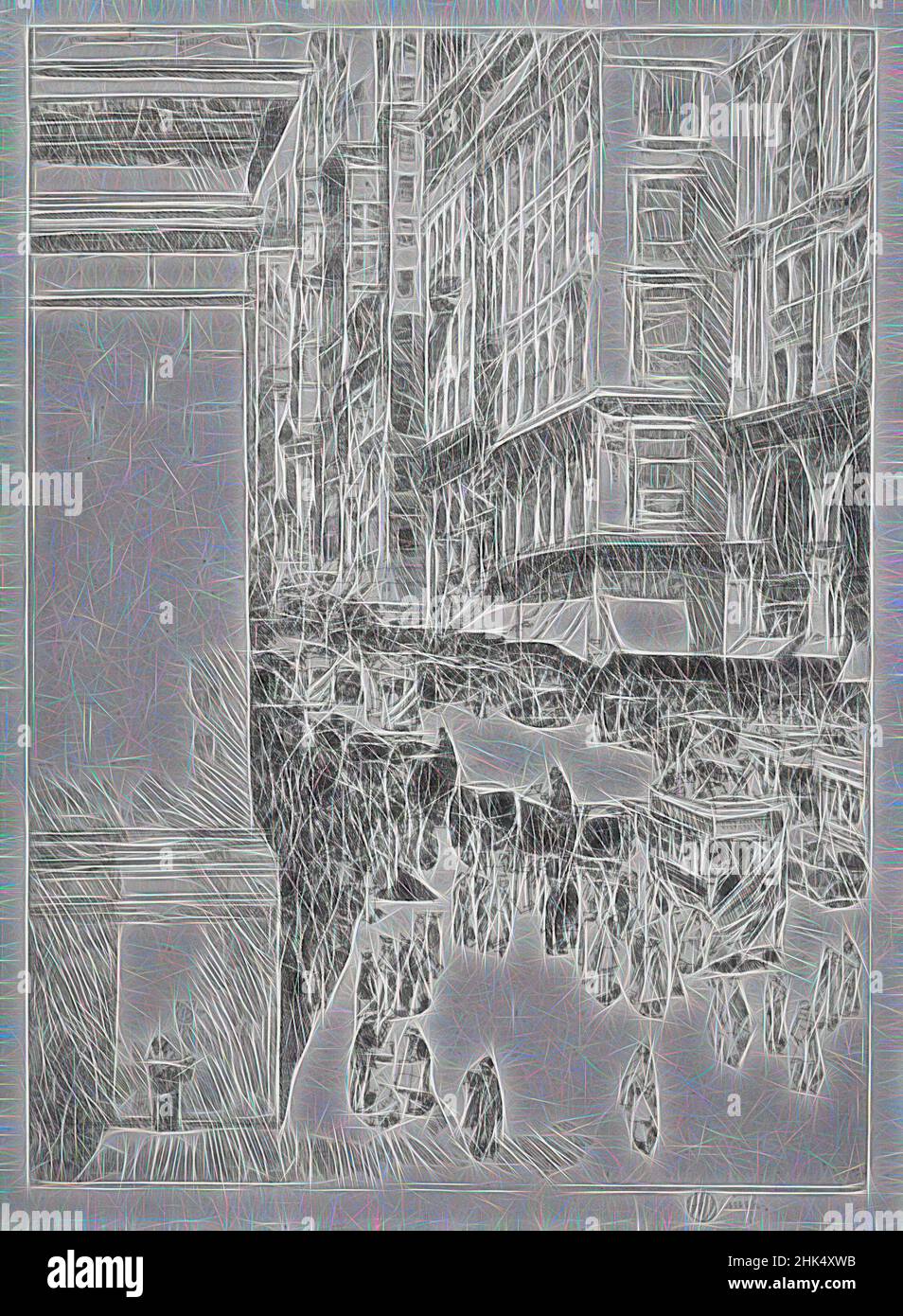 Inspiré par Fifth Avenue, Noon, Frederick Childe Hassam, cuisine américaine, 1859-1935, Gravure sur papier, 1916, feuille: 12 1/2 x 9 9/16 po., 31,8 x 24,3 cm, ndd9, revisitée par Artotop. L'art classique réinventé avec une touche moderne. Conception de lumière chaleureuse et gaie, de luminosité et de rayonnement de lumière. La photographie s'inspire du surréalisme et du futurisme, embrassant l'énergie dynamique de la technologie moderne, du mouvement, de la vitesse et révolutionne la culture Banque D'Images