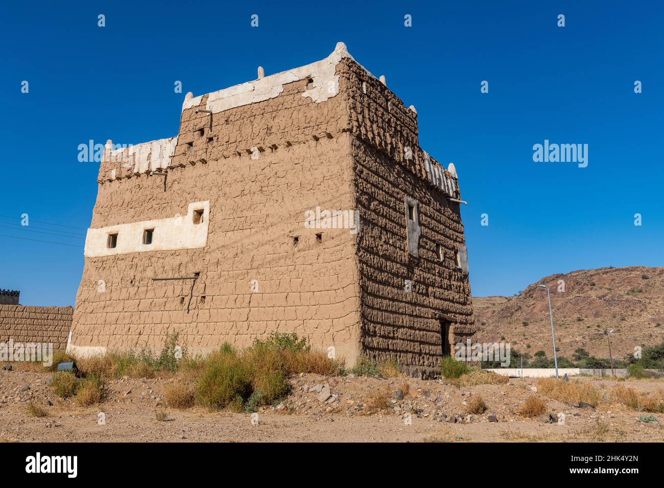 Maisons fortifiées typiques, région d'Abha, Royaume d'Arabie Saoudite, Moyen-Orient Banque D'Images