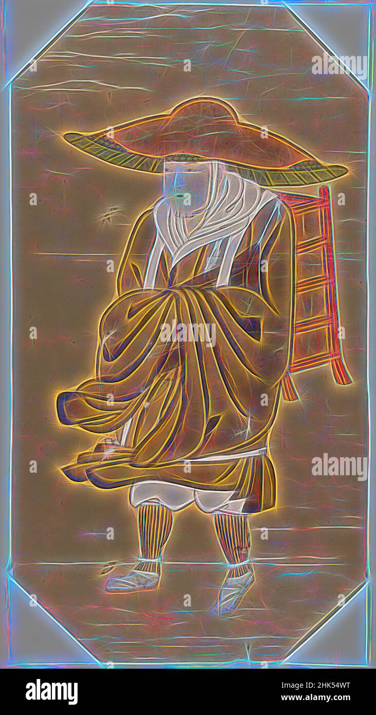 Inspiré par le pèlerin bouddhiste chinois Hsuan-Tsang, encre et couleur sur papier, Japon, 19th siècle, période Edo, 23 x 12 1/2 po, 58,4 x 31,8 cm, Voyage à l'Ouest, Xuanzang, réimaginé par Artotop. L'art classique réinventé avec une touche moderne. Conception de lumière chaleureuse et gaie, de luminosité et de rayonnement de lumière. La photographie s'inspire du surréalisme et du futurisme, embrassant l'énergie dynamique de la technologie moderne, du mouvement, de la vitesse et révolutionne la culture Banque D'Images