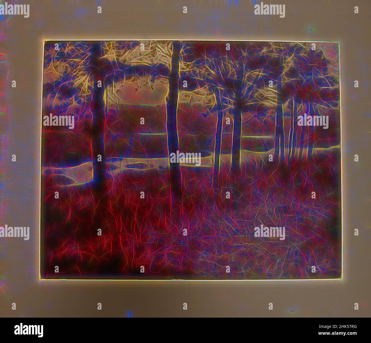 Inspiré par Sentinels, Yarnall Abbott, cuisine américaine, 1870-1938, Photogravure, 1909, image: 5 x 6 1/4 po., 12,7 x 15,9 cm, repensé par Artotop. L'art classique réinventé avec une touche moderne. Conception de lumière chaleureuse et gaie, de luminosité et de rayonnement de lumière. La photographie s'inspire du surréalisme et du futurisme, embrassant l'énergie dynamique de la technologie moderne, du mouvement, de la vitesse et révolutionne la culture Banque D'Images