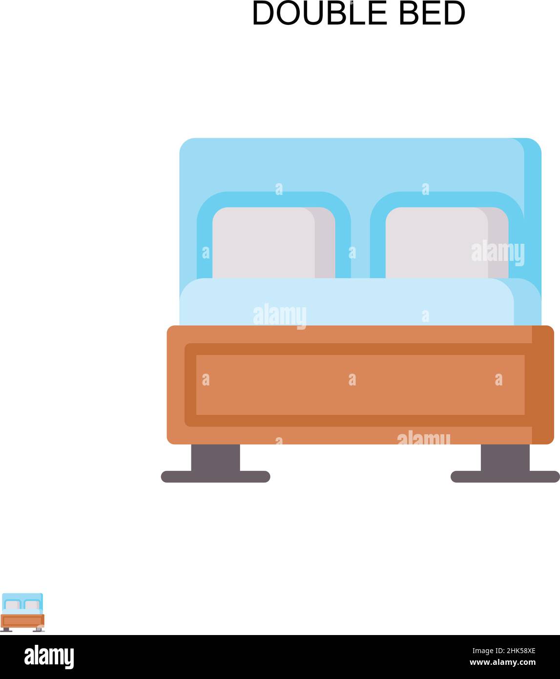 Double lit simple icône vecteur.Modèle de conception de symbole d'illustration pour élément d'interface utilisateur Web mobile. Illustration de Vecteur