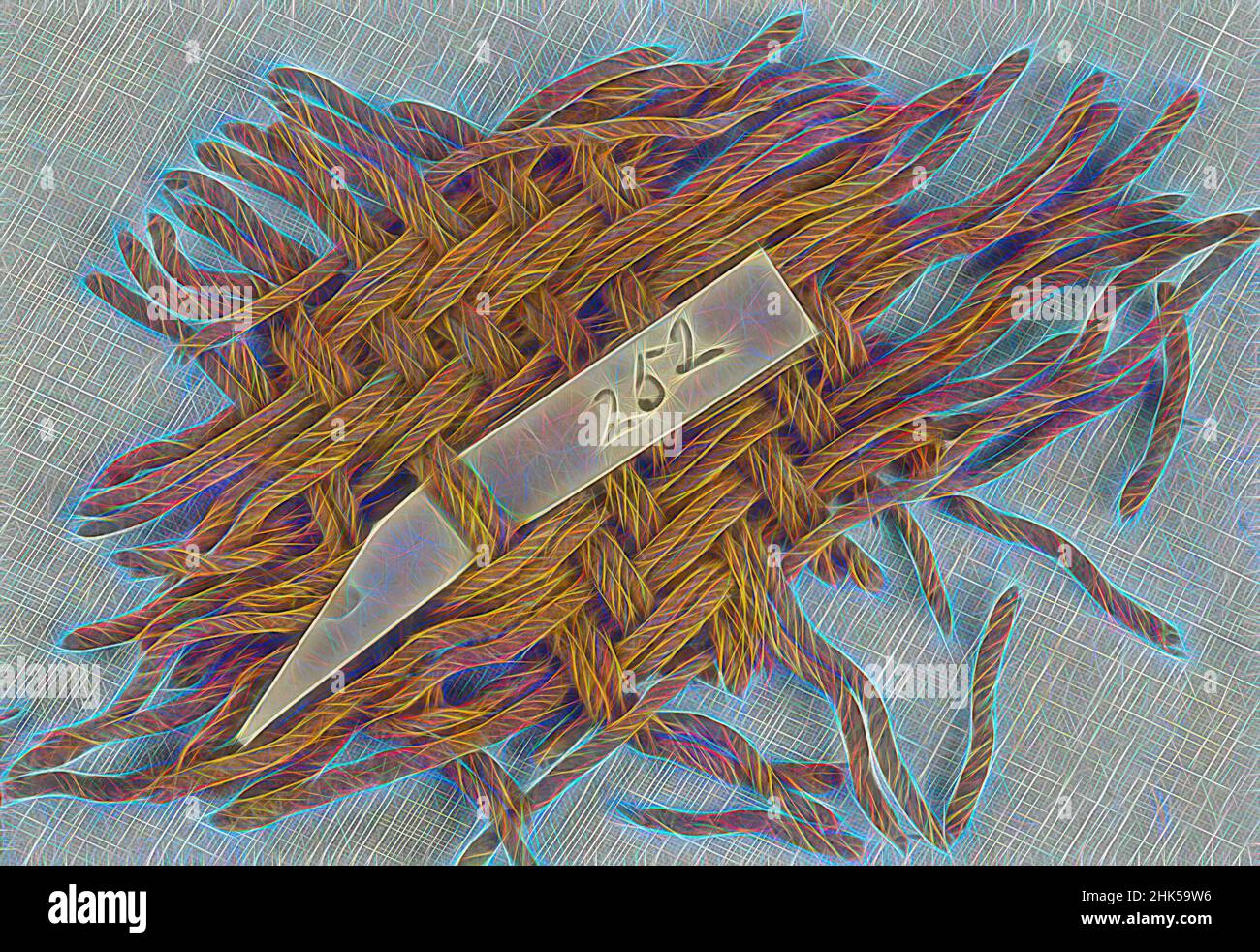 Inspiré par basket Weave Mat fragment, copte, 5th-7th Century C.E., période ancienne tardive, 3 1/2 x 4 po., 8,9 x 10,2 cm, tissage de base, copte, période copte, Égypte, Egyptien, fragment, Matting, réimaginé par Artotop. L'art classique réinventé avec une touche moderne. Conception de lumière chaleureuse et gaie, de luminosité et de rayonnement de lumière. La photographie s'inspire du surréalisme et du futurisme, embrassant l'énergie dynamique de la technologie moderne, du mouvement, de la vitesse et révolutionne la culture Banque D'Images