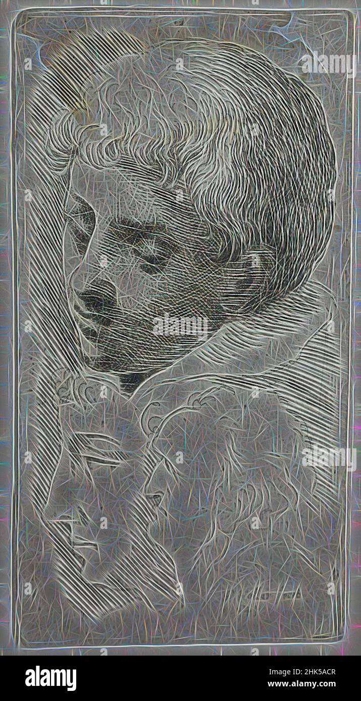 Inspiré par l'étude après Léonard de Vinci, Venceslaus Hollar, tchécoslovaque, 1607-1677, Etching sur papier couché, 1643, 3 3/8 x 1 3/4 po, 8,5 x 4,5 cm, réimaginé par Artotop. L'art classique réinventé avec une touche moderne. Conception de lumière chaleureuse et gaie, de luminosité et de rayonnement de lumière. La photographie s'inspire du surréalisme et du futurisme, embrassant l'énergie dynamique de la technologie moderne, du mouvement, de la vitesse et révolutionne la culture Banque D'Images