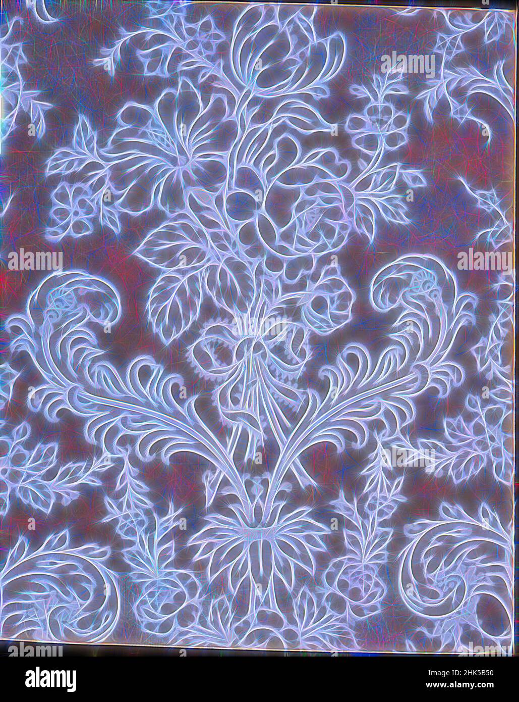 Inspiré par papier peint, papier, env. 1880, 19 3/4 x 26 5/8 po, 50,2 x 67,6 cm, repensé par Artotop. L'art classique réinventé avec une touche moderne. Conception de lumière chaleureuse et gaie, de luminosité et de rayonnement de lumière. La photographie s'inspire du surréalisme et du futurisme, embrassant l'énergie dynamique de la technologie moderne, du mouvement, de la vitesse et révolutionne la culture Banque D'Images