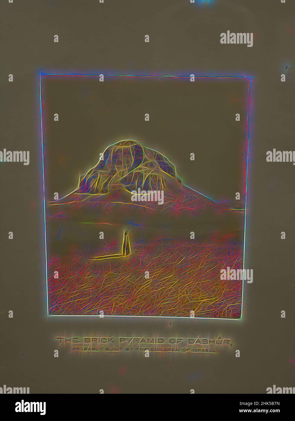 Inspiré par la Pyramide de brique de Dashur, Frank Mason Good, anglais, 1839-1911, photographie argentée d'albumine, 19th Century, image/feuille: 3 7/8 x 3 1/8 po., 9,9 x 8 cm, 12th Dynasty, 19th Century, albumine Silver Photograph, Amenemhet III, Architecture, Noir et blanc, Dashur, Egypte, Frank Mason Good, Repensé par Artotop. L'art classique réinventé avec une touche moderne. Conception de lumière chaleureuse et gaie, de luminosité et de rayonnement de lumière. La photographie s'inspire du surréalisme et du futurisme, embrassant l'énergie dynamique de la technologie moderne, du mouvement, de la vitesse et révolutionne la culture Banque D'Images