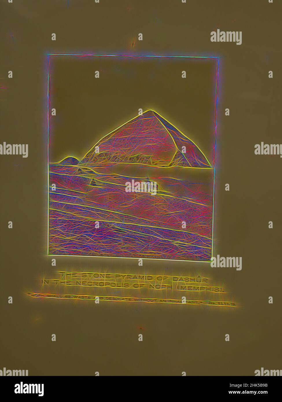 Inspiré par la Pyramide de Pierre de Dashur dans la nécropole de Noph, Frank Mason Good, anglais, 1839-1911, photographie en argent d'albumine, 19th Century, image/feuille: 3 15/16 x 3 1/4 po., 10 x 8,3 cm, 19th Century, 4th Dynasty, albumine Silver Photograph, Architecture, Noir et blanc, Dashur, Egypte, Frank, réimaginé par Artotop. L'art classique réinventé avec une touche moderne. Conception de lumière chaleureuse et gaie, de luminosité et de rayonnement de lumière. La photographie s'inspire du surréalisme et du futurisme, embrassant l'énergie dynamique de la technologie moderne, du mouvement, de la vitesse et révolutionne la culture Banque D'Images