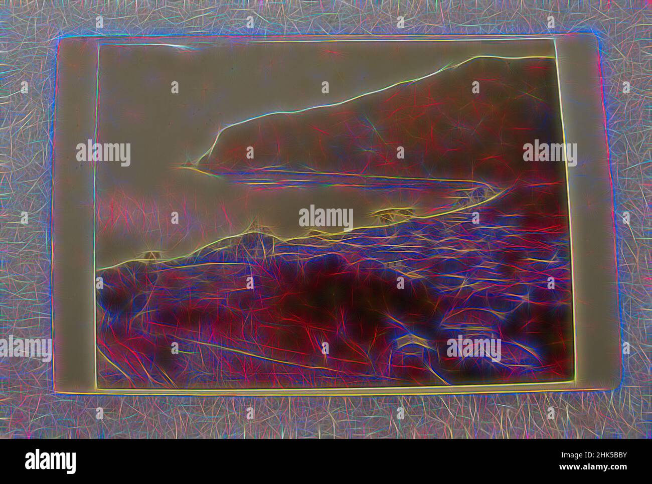 Inspiré par la vue du Japon, photographie en argent d'albumine montée sur, Japon, fin 19th-début 20th siècle, avec montage: 4 3/16 x 6 7/16 po., 10,6 x 16,3 cm, réimaginé par Artotop. L'art classique réinventé avec une touche moderne. Conception de lumière chaleureuse et gaie, de luminosité et de rayonnement de lumière. La photographie s'inspire du surréalisme et du futurisme, embrassant l'énergie dynamique de la technologie moderne, du mouvement, de la vitesse et révolutionne la culture Banque D'Images
