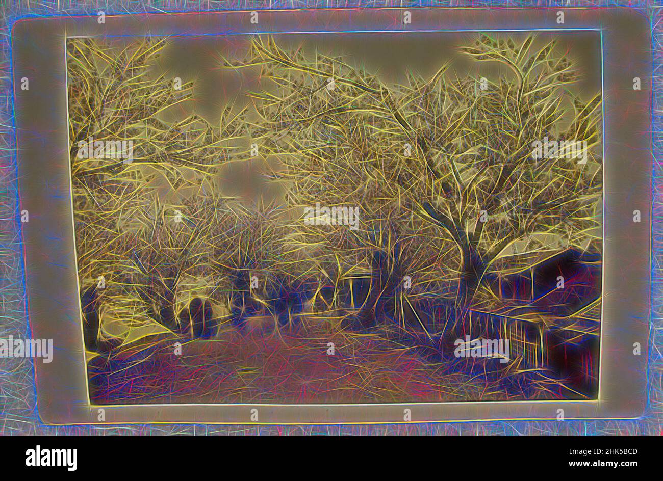 Inspiré par la vue du Japon, photographie en argent d'albumine montée sur, Japon, fin 19th-début 20th siècle, avec montage: 4 5/16 x 6 7/16 po., 11 x 16,3 cm, réimaginé par Artotop. L'art classique réinventé avec une touche moderne. Conception de lumière chaleureuse et gaie, de luminosité et de rayonnement de lumière. La photographie s'inspire du surréalisme et du futurisme, embrassant l'énergie dynamique de la technologie moderne, du mouvement, de la vitesse et révolutionne la culture Banque D'Images