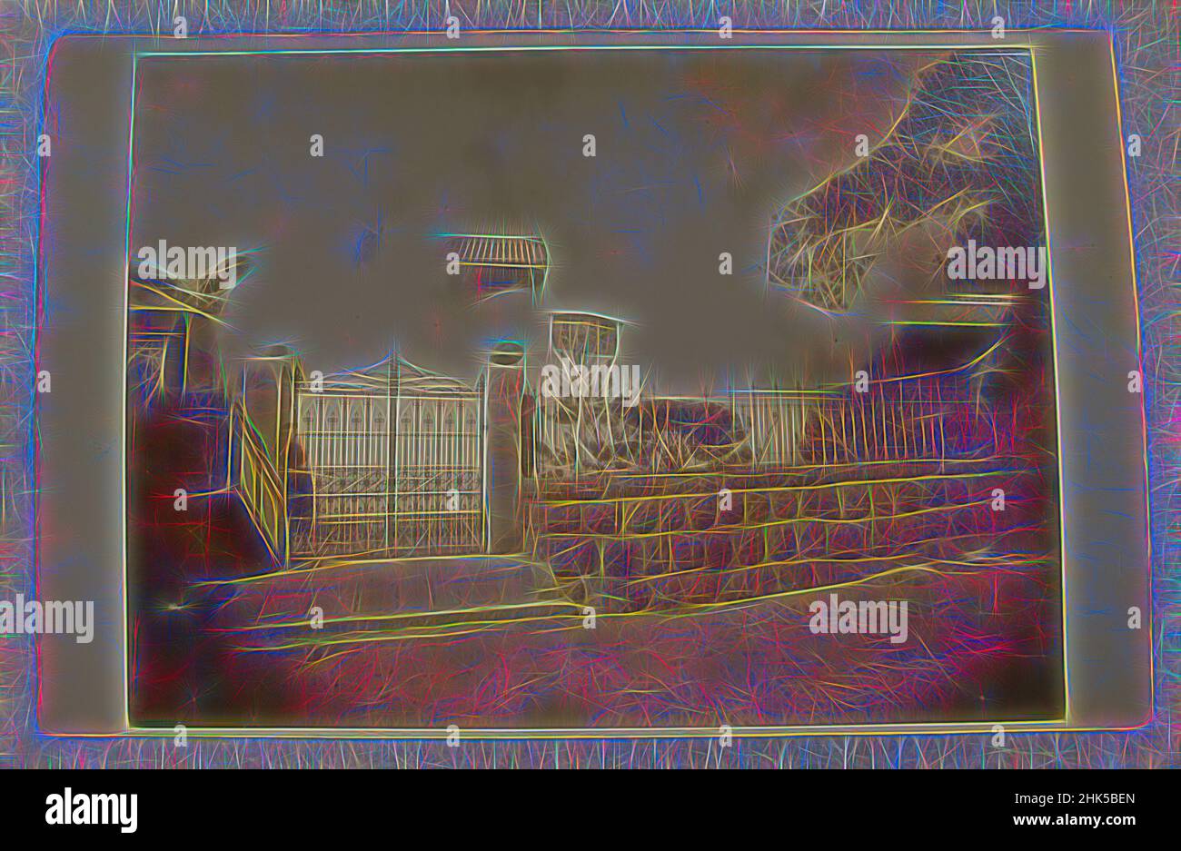 Inspiré par la vue du Japon, photographie en argent d'albumine montée sur, Japon, fin 19th-début 20th siècle, avec montage: 4 3/16 x 6 7/16 po., 10,6 x 16,3 cm, réimaginé par Artotop. L'art classique réinventé avec une touche moderne. Conception de lumière chaleureuse et gaie, de luminosité et de rayonnement de lumière. La photographie s'inspire du surréalisme et du futurisme, embrassant l'énergie dynamique de la technologie moderne, du mouvement, de la vitesse et révolutionne la culture Banque D'Images