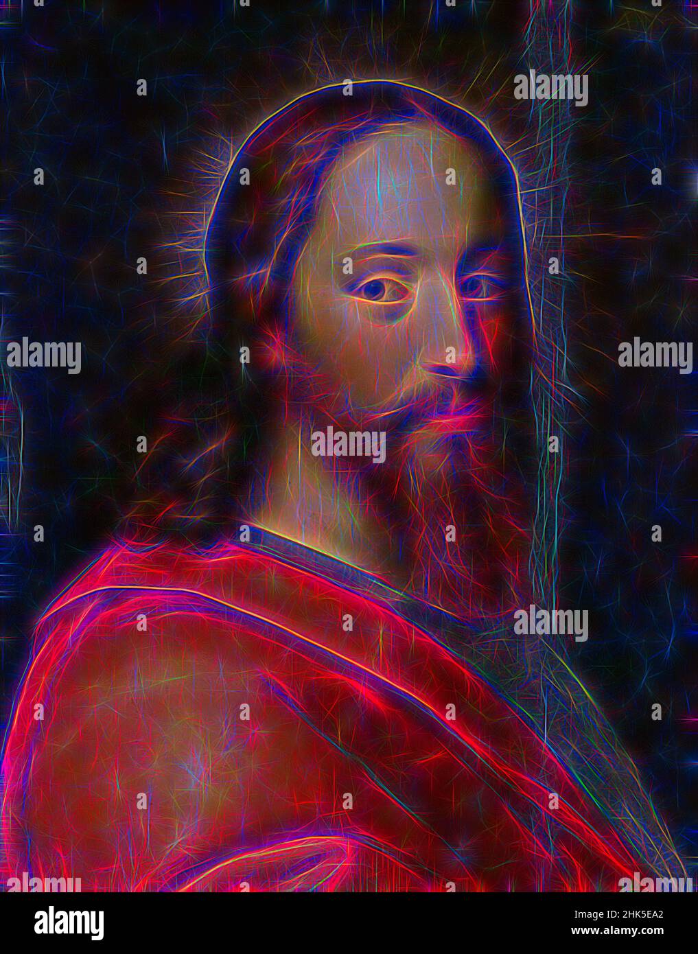 Inspiré par le Christ, Gortzius Geldorp de Oude, atelier de, c. 1600, repensé par Artotop. L'art classique réinventé avec une touche moderne. Conception de lumière chaleureuse et gaie, de luminosité et de rayonnement de lumière. La photographie s'inspire du surréalisme et du futurisme, embrassant l'énergie dynamique de la technologie moderne, du mouvement, de la vitesse et révolutionne la culture Banque D'Images