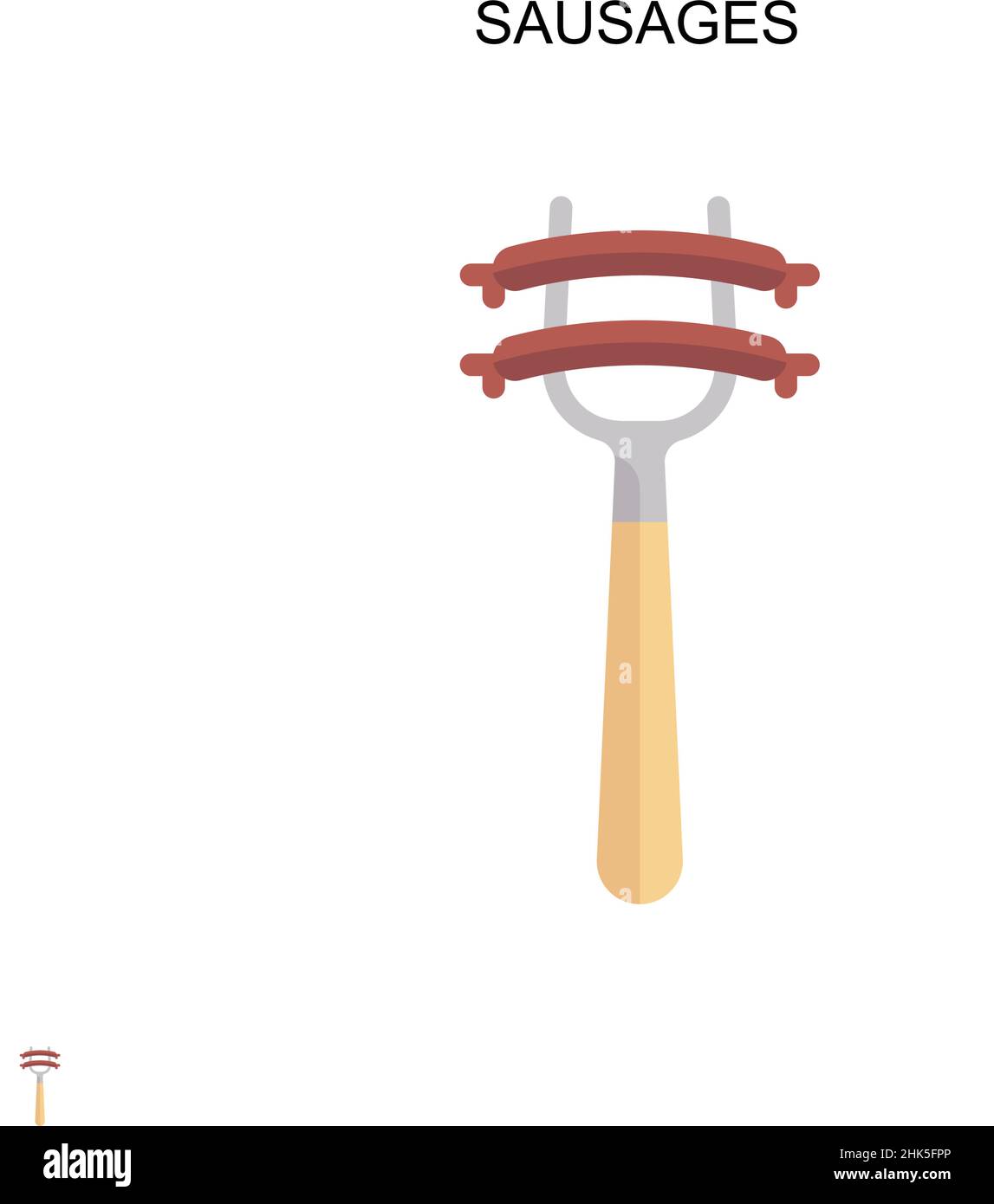 Icône vecteur simple saucisses.Modèle de conception de symbole d'illustration pour élément d'interface utilisateur Web mobile. Illustration de Vecteur