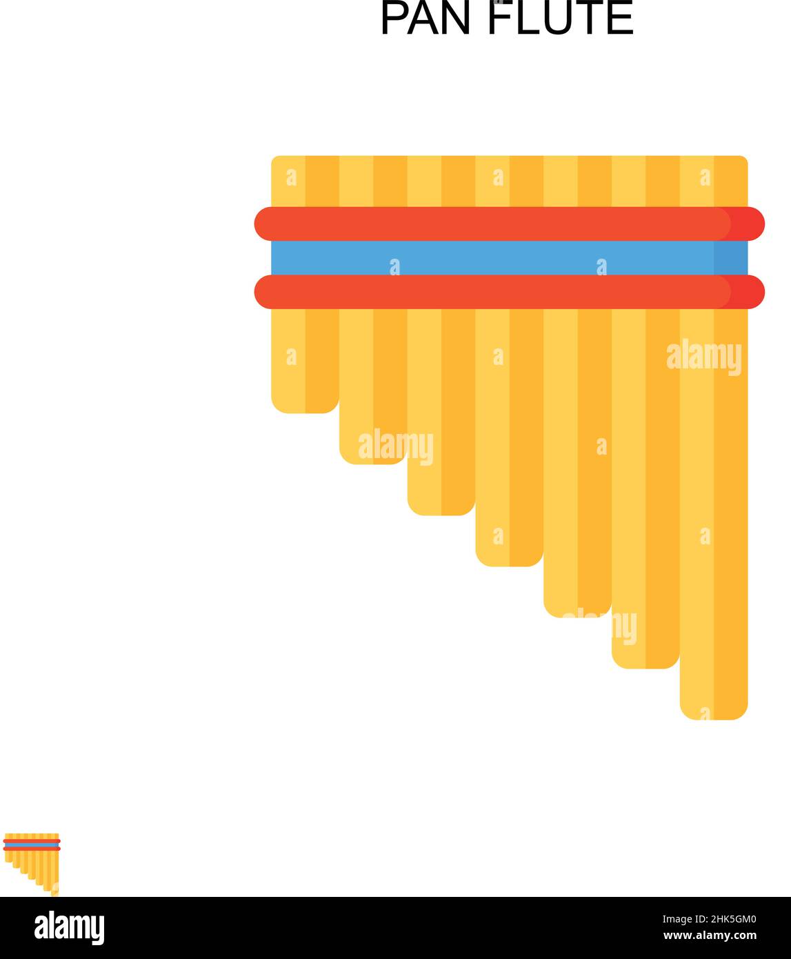 Icône de vecteur simple flûte panoramique.Modèle de conception de symbole d'illustration pour élément d'interface utilisateur Web mobile. Illustration de Vecteur