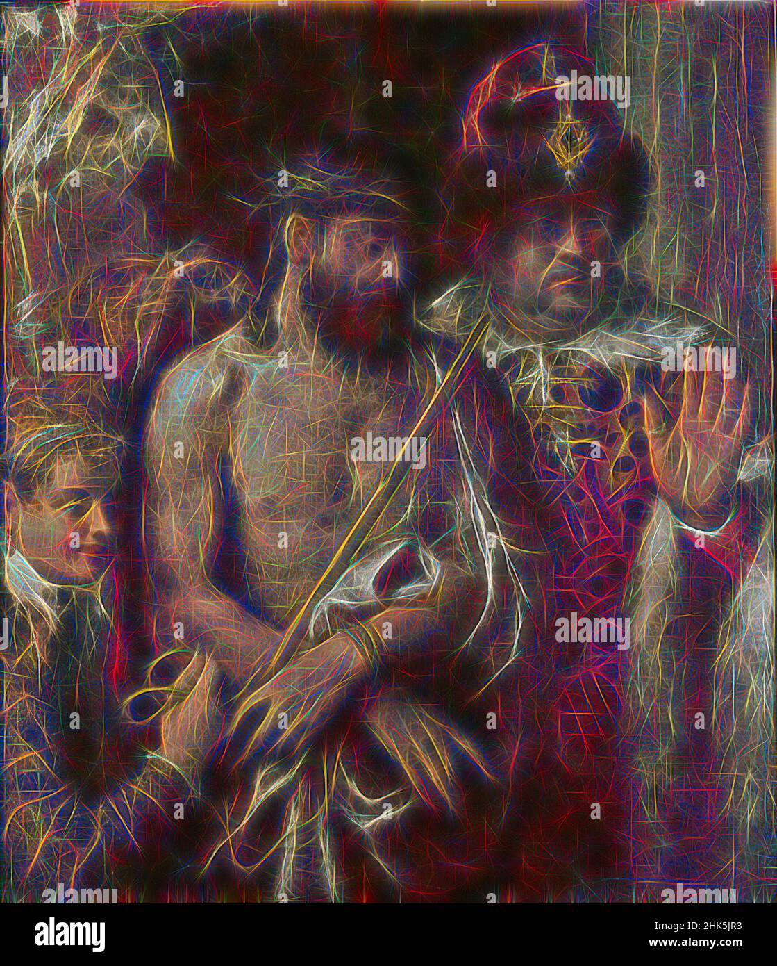 Inspiré par le Christ montré au peuple (Ecce Homo), Titien (Tiziano Vecellio), Italien, c.1485-90-1576, c.1570-76, Huile sur toile, fabriqué à Venise, Vénétie, Italie, Europe, Tableaux, 43 x 37 5/16 po (109,2 x 94,8 cm, repensé par Artotop. L'art classique réinventé avec une touche moderne. Conception de lumière chaleureuse et gaie, de luminosité et de rayonnement de lumière. La photographie s'inspire du surréalisme et du futurisme, embrassant l'énergie dynamique de la technologie moderne, du mouvement, de la vitesse et révolutionne la culture Banque D'Images