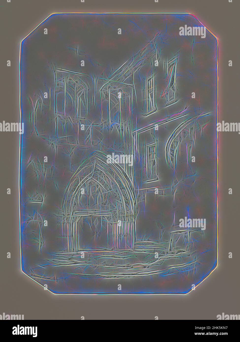 Inspiré par Holyrood Chapel, John Ruskin, anglais, 1819–1900, 1838, Crayon rehaussé de peinture blanche, Édimbourg, autorité unitaire d'Édimbourg, Écosse, Europe, Mises en plan et aquarelles, 13 1/2 × 9 1/2 po (34,3 × 24,1 cm, repensé par Artotop. L'art classique réinventé avec une touche moderne. Conception de lumière chaleureuse et gaie, de luminosité et de rayonnement de lumière. La photographie s'inspire du surréalisme et du futurisme, embrassant l'énergie dynamique de la technologie moderne, du mouvement, de la vitesse et révolutionne la culture Banque D'Images