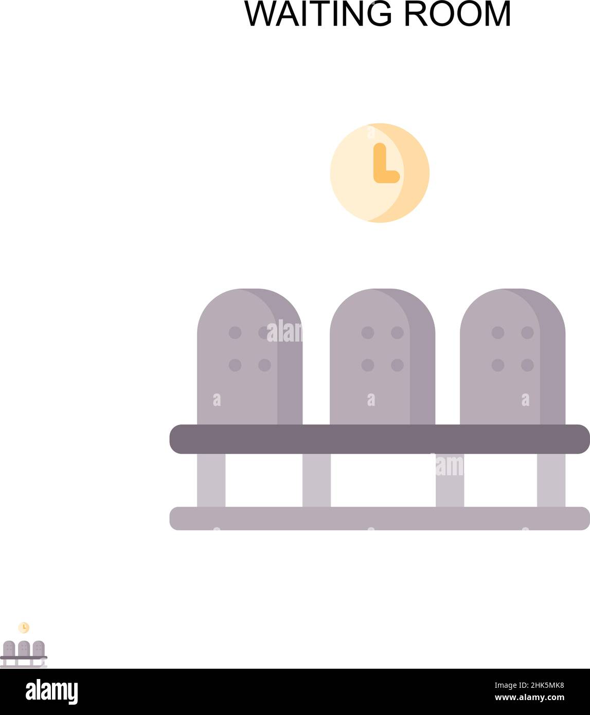 Icône de vecteur simple de salle d'attente.Modèle de conception de symbole d'illustration pour élément d'interface utilisateur Web mobile. Illustration de Vecteur