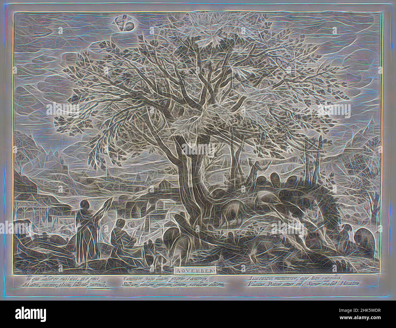 Inspiré par novembre, de la série "les douze mois", Pieter Stevens, flamand (Bohême active), vers 1567–après 1624, Aegidius Sadeler II, Flamand, c.1570–1629, 1607, gravure, fabriqué en Europe, Tirages, image : 8 7/16 x 11 3/8 cm (21,4 x 28,9 cm, repensé par Artotop. L'art classique réinventé avec une touche moderne. Conception de lumière chaleureuse et gaie, de luminosité et de rayonnement de lumière. La photographie s'inspire du surréalisme et du futurisme, embrassant l'énergie dynamique de la technologie moderne, du mouvement, de la vitesse et révolutionne la culture Banque D'Images