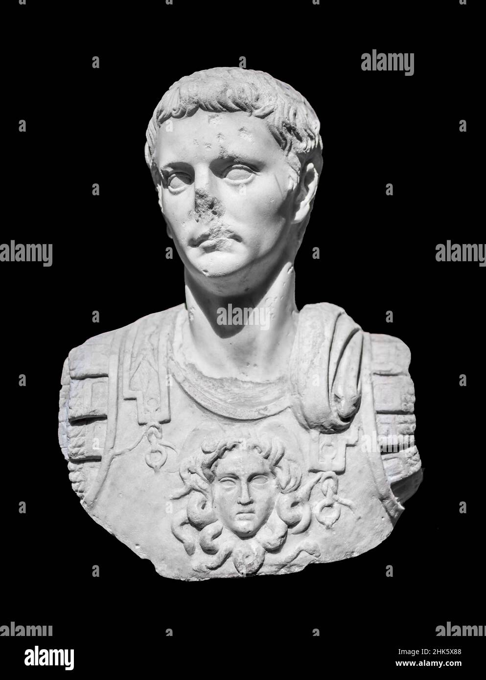 Buste en marbre de l'empereur Julius Claudius, période romaine, (41-54 AD) 1st siècle.Musée archéologique d'Istanbul. Banque D'Images