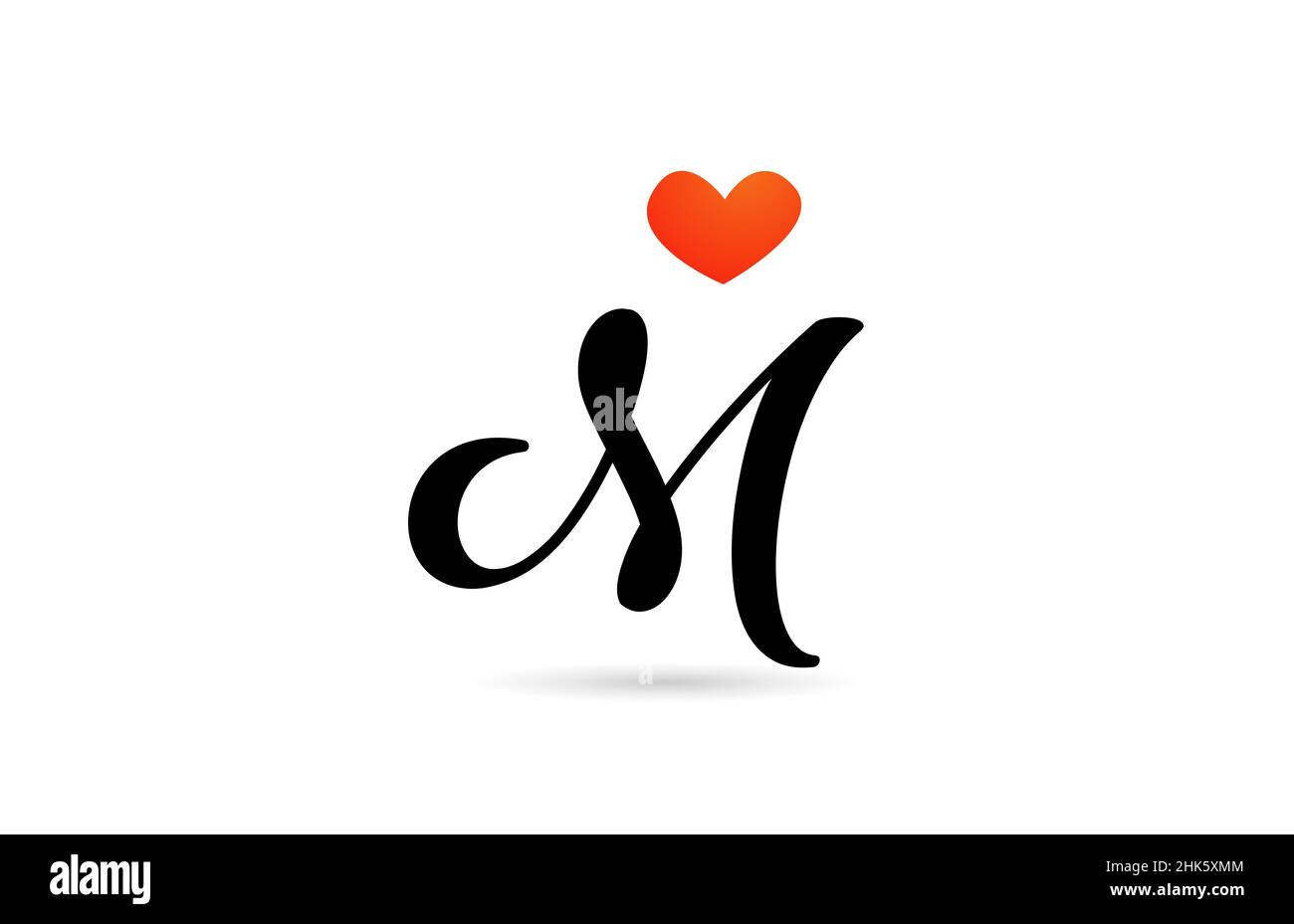 Logo de lettre M manuscrite.Modèle créatif pour les affaires avec amour