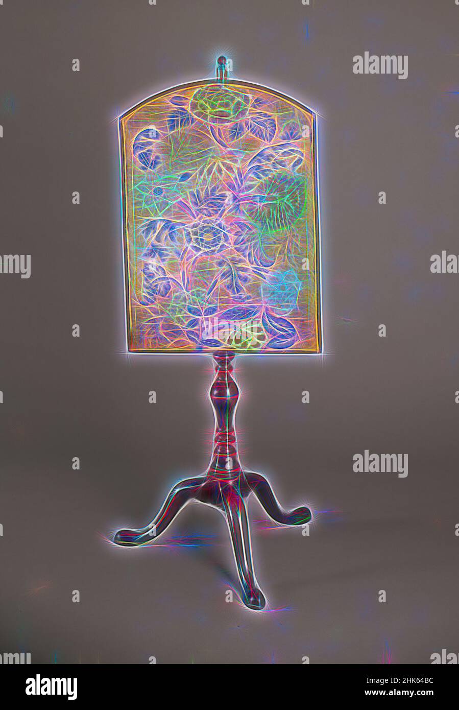 Inspiré par Pole Screen, anglais, vers 1730–50, acajou et laine avec broderie en soie, fabriqué en Angleterre, Europe, mobilier, 48 1/2 x 18 9/16 x 19 13/16 po. (123,2 x 47,2 x 50,4 cm, repensé par Artotop. L'art classique réinventé avec une touche moderne. Conception de lumière chaleureuse et gaie, de luminosité et de rayonnement de lumière. La photographie s'inspire du surréalisme et du futurisme, embrassant l'énergie dynamique de la technologie moderne, du mouvement, de la vitesse et révolutionne la culture Banque D'Images