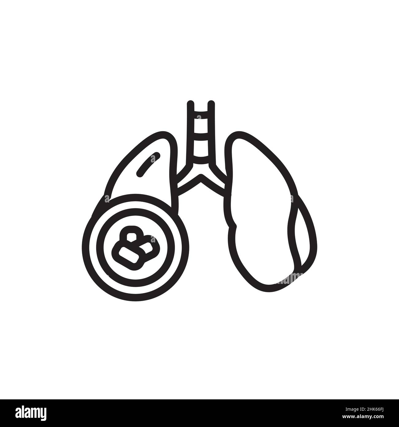 Icône de la ligne de couleur tuberculose.Elément vectoriel isolé.Pictogramme de contour pour la page Web, l'application mobile, la promotion Illustration de Vecteur
