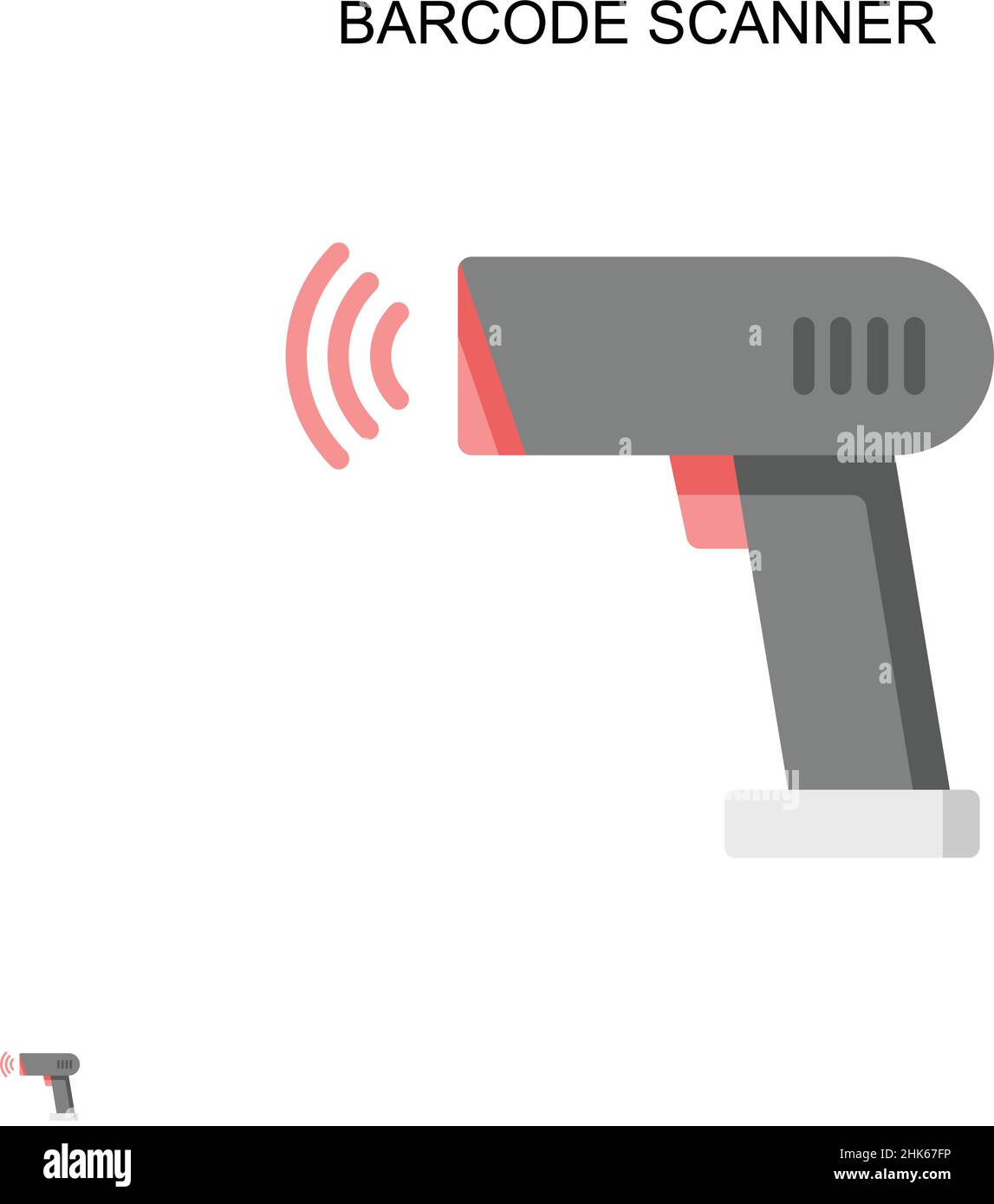 Icône de vecteur simple du lecteur de codes-barres.Modèle de conception de symbole d'illustration pour élément d'interface utilisateur Web mobile. Illustration de Vecteur
