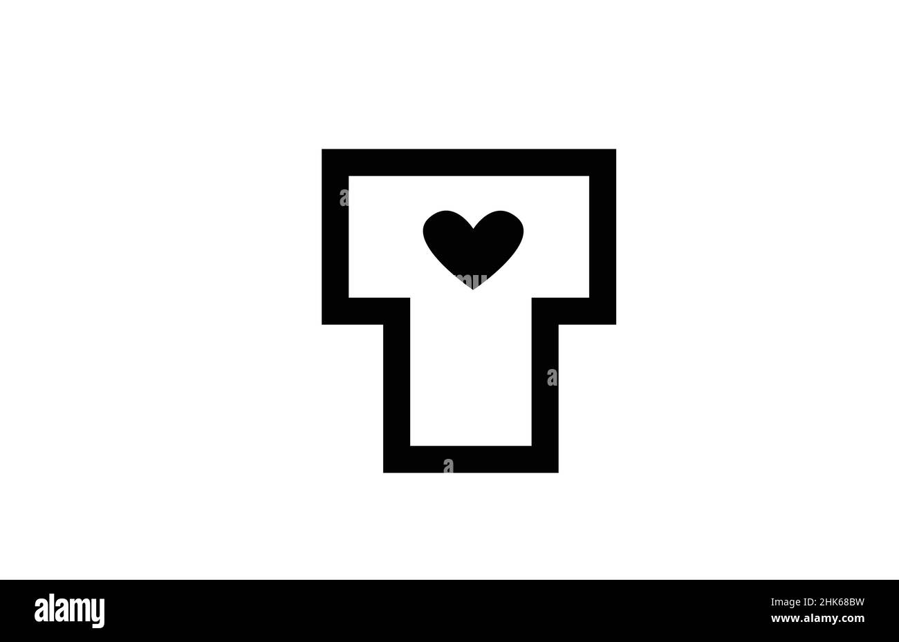 Icône du logo lettre lettre coeur amour avec couleur et ligne noir et blanc.Design créatif pour l'entreprise ou l'entreprise Illustration de Vecteur