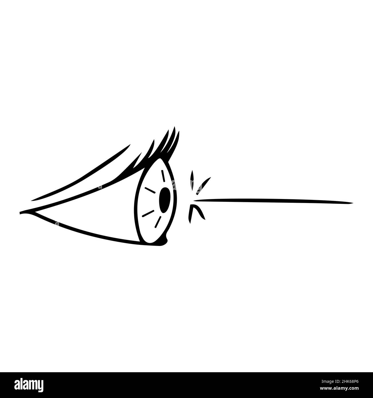 Laser oculaire isolé sur fond blanc.Logo médical pour toutes les utilisations dans le style de la caniche.Contour de l'élément optique.Illustration vectorielle. Illustration de Vecteur