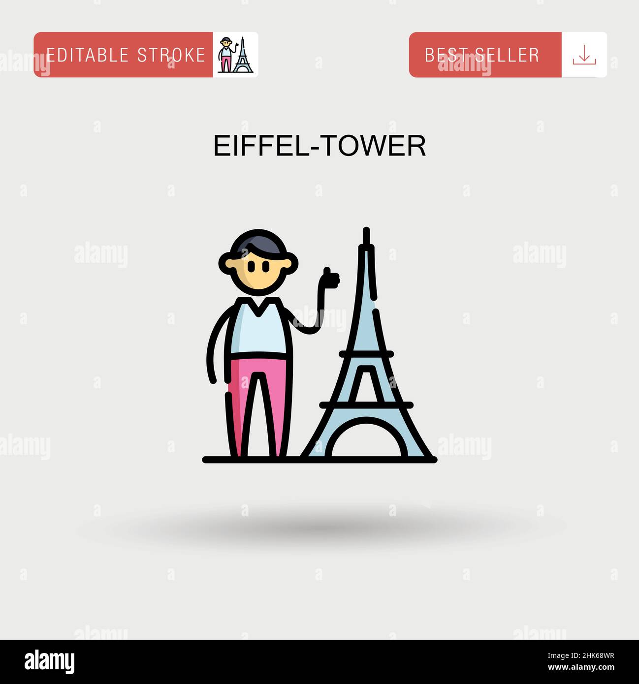 Icône de vecteur simple de la tour Eiffel. Illustration de Vecteur