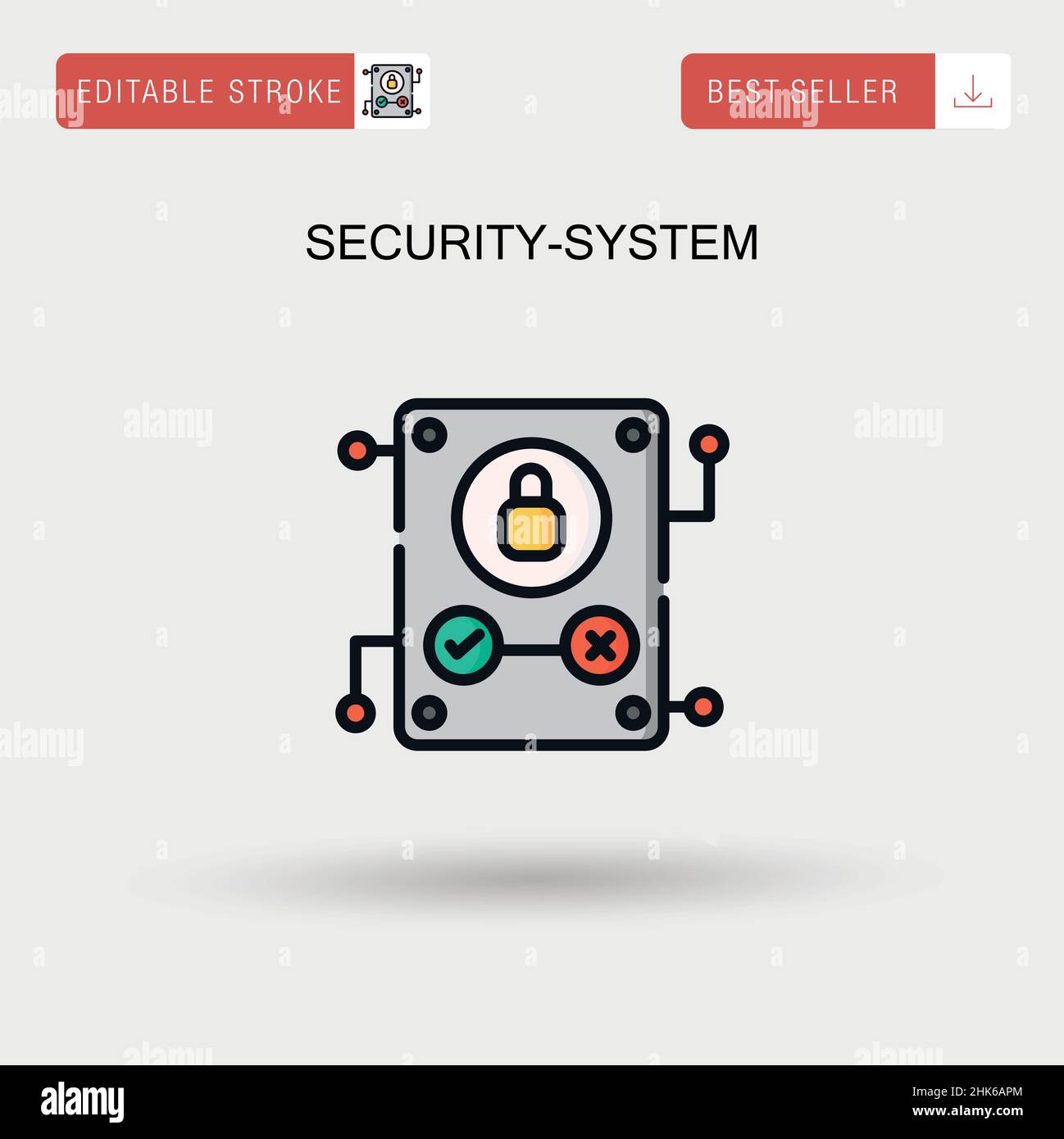 Icône de vecteur simple du système de sécurité. Illustration de Vecteur