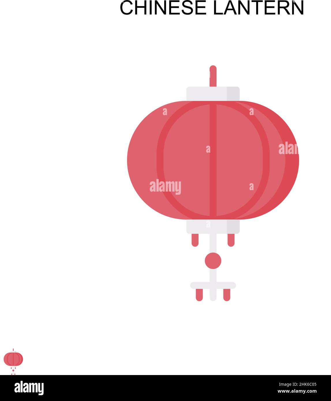 Lanterne chinoise icône vectorielle simple.Modèle de conception de symbole d'illustration pour élément d'interface utilisateur Web mobile. Illustration de Vecteur