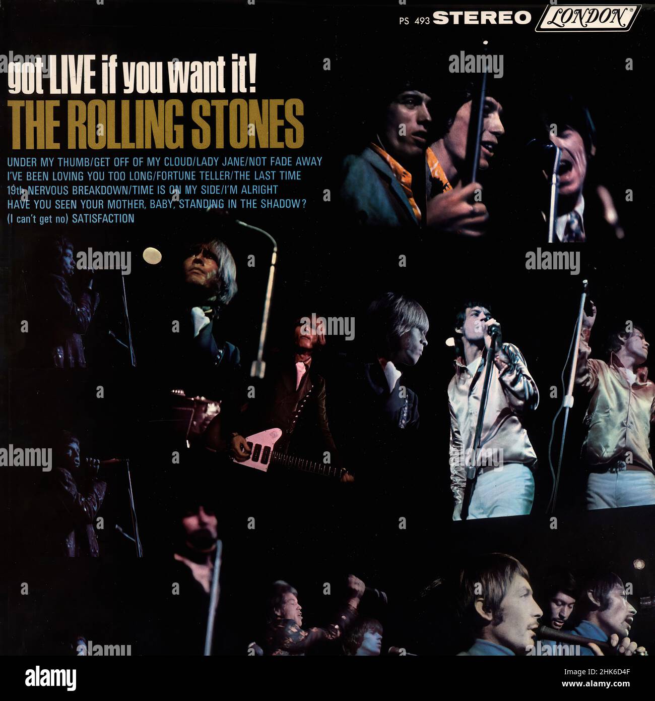 Couverture Vintage vinyle record - 1966 - Rolling Stones - Got Live si vous... US Banque D'Images