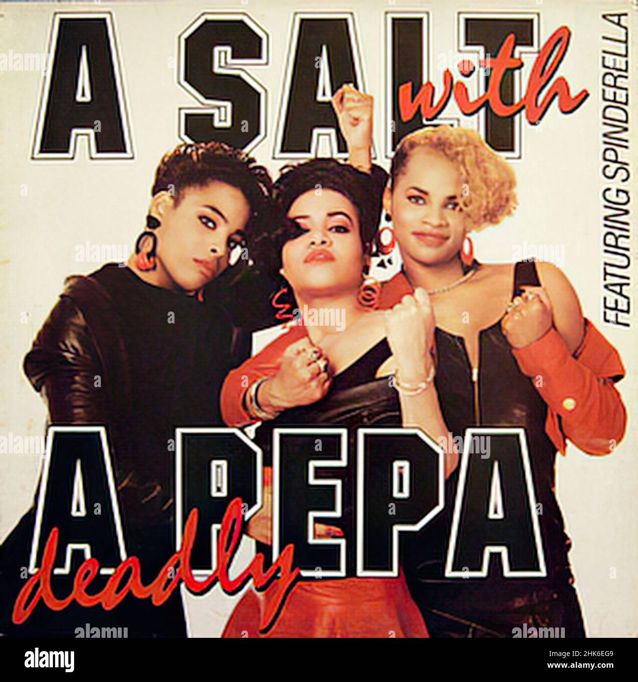 Vintage vinyle record couverture - Salt N Pepa - Un sel avec Un Pepa mortel Banque D'Images