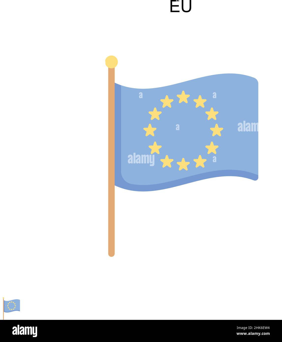 Icône de vecteur simple UE.Modèle de conception de symbole d'illustration pour élément d'interface utilisateur Web mobile. Illustration de Vecteur