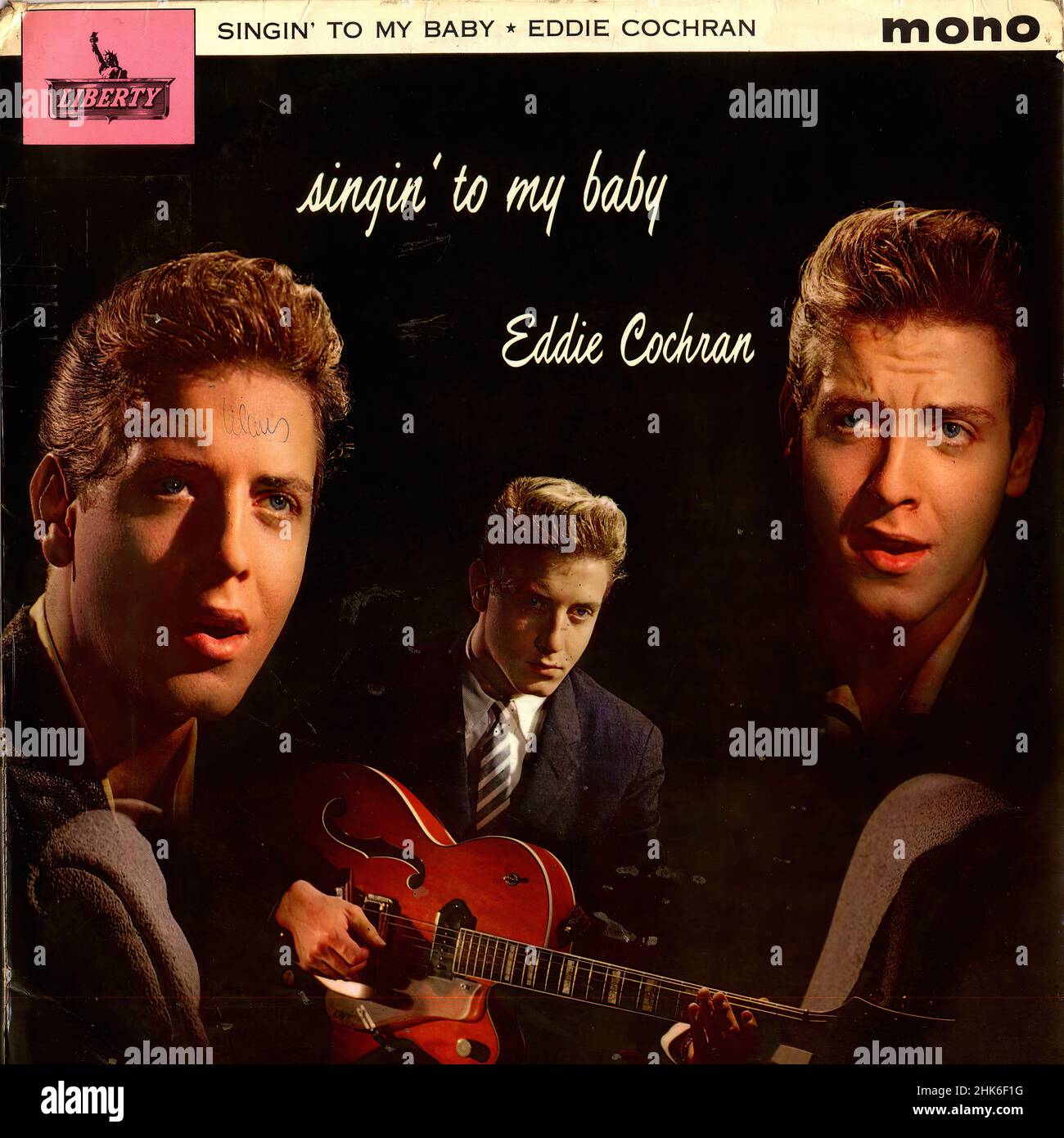 Couverture Vintage vinyle - Cochran, Eddie - Singin' to My Baby - Royaume-Uni - 1966 Banque D'Images