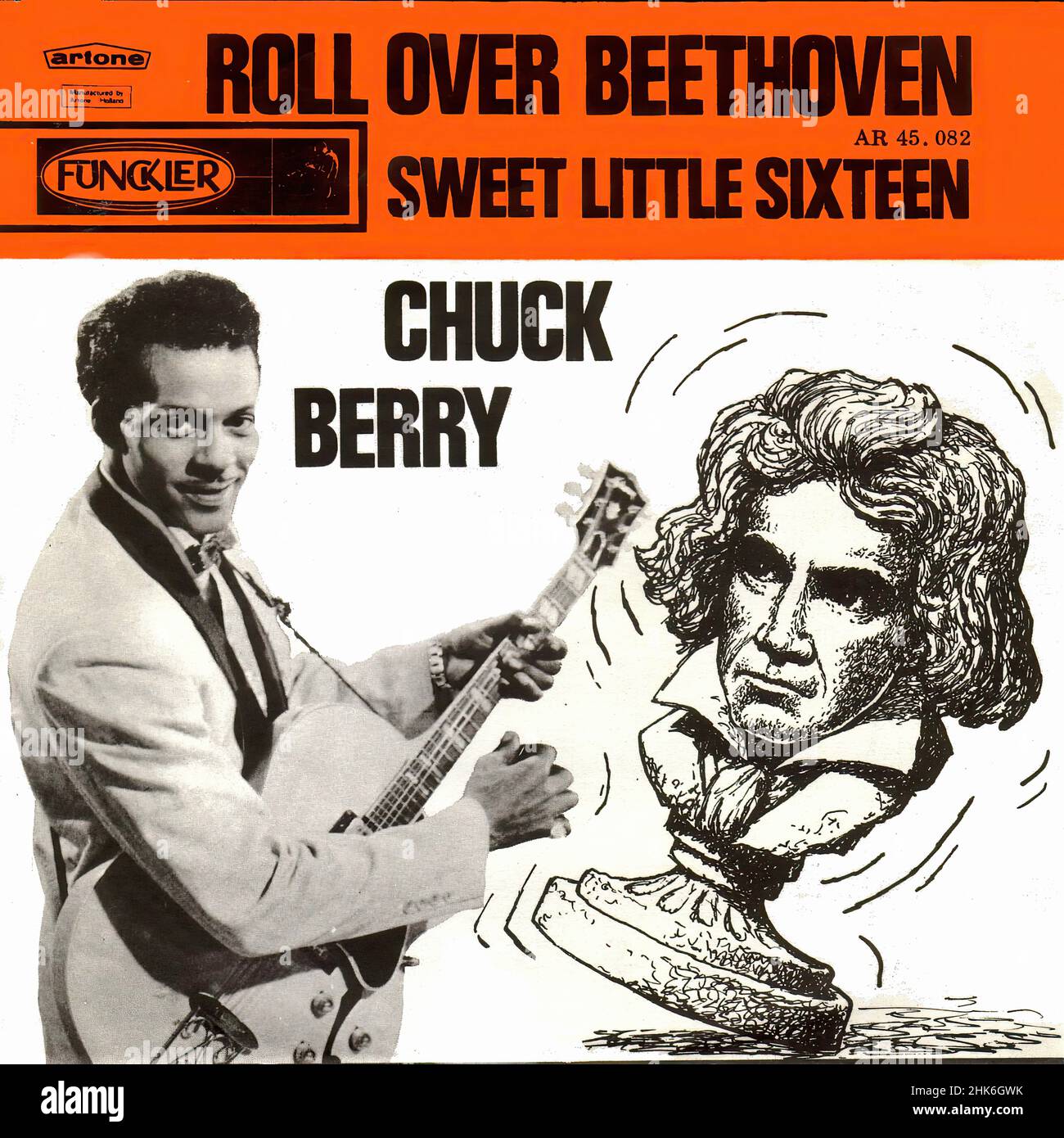 Couverture Vintage vinyle - Berry, Chuck - Roll Over Beethoven - NL -1963 Banque D'Images