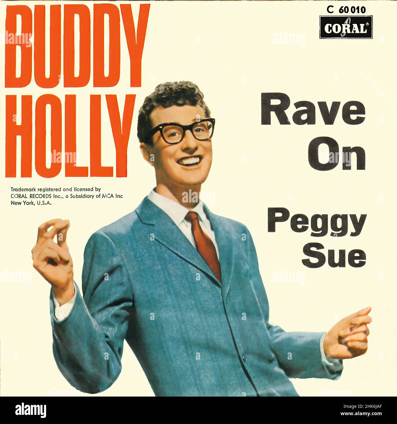 Couverture Vintage vinyle - Holly, Buddy - Raven on - 1959 Banque D'Images