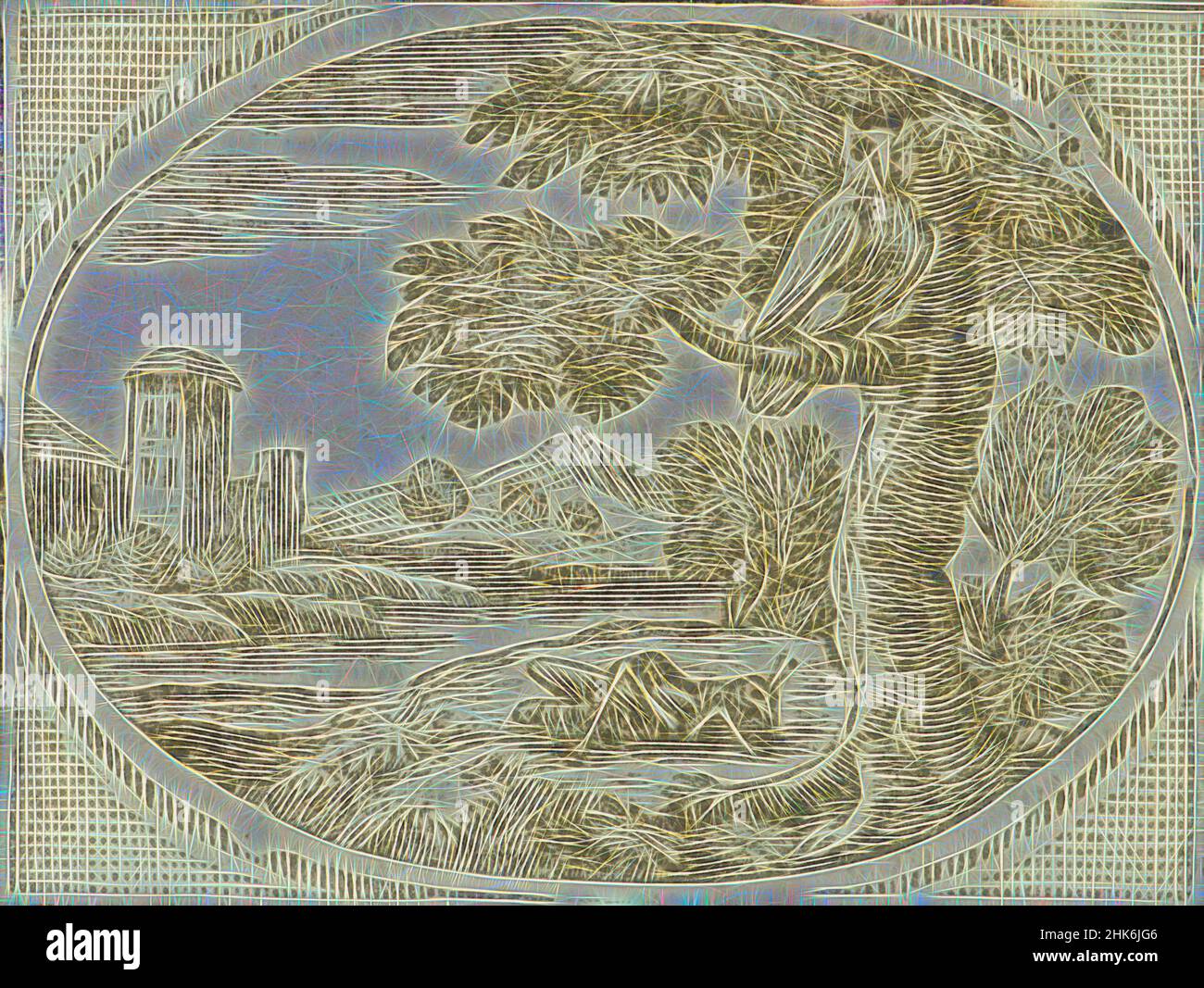 Inspiré par la gravure de bois, Thomas Bewick, artiste, Angleterre, gravure de bois, Repensé par Artotop. L'art classique réinventé avec une touche moderne. Conception de lumière chaleureuse et gaie, de luminosité et de rayonnement de lumière. La photographie s'inspire du surréalisme et du futurisme, embrassant l'énergie dynamique de la technologie moderne, du mouvement, de la vitesse et révolutionne la culture Banque D'Images