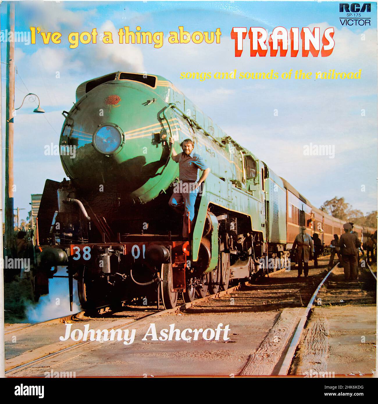 Vintage vinyle record couverture - Johnny Ashcroft - J'ai une chose au sujet des trains Banque D'Images