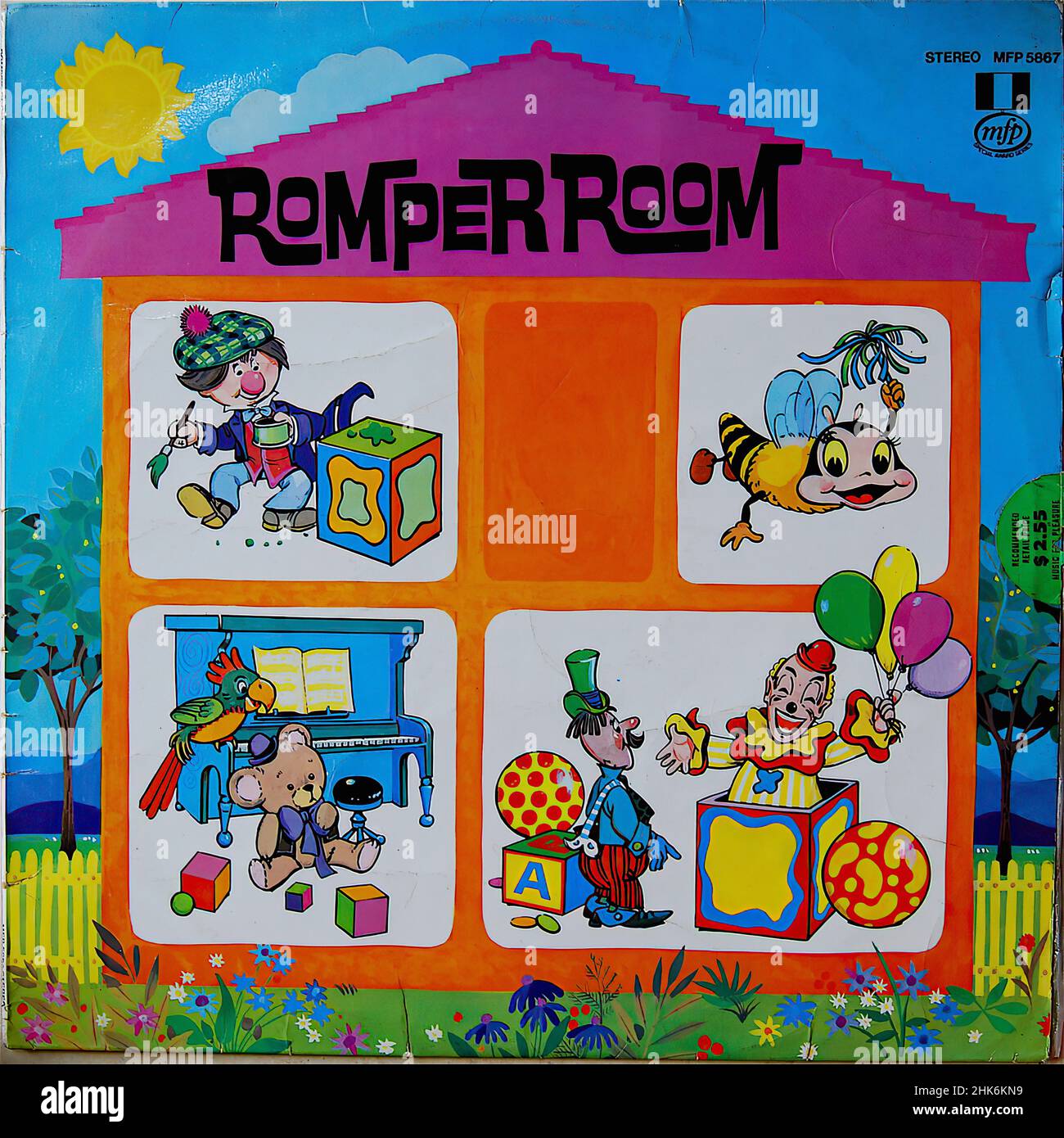 Couverture de disques en vinyle vintage - enfants - Chambre Romper - avant Banque D'Images