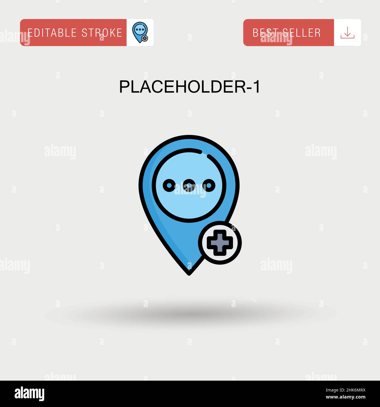 Placeholder-1 icône de vecteur simple. Illustration de Vecteur